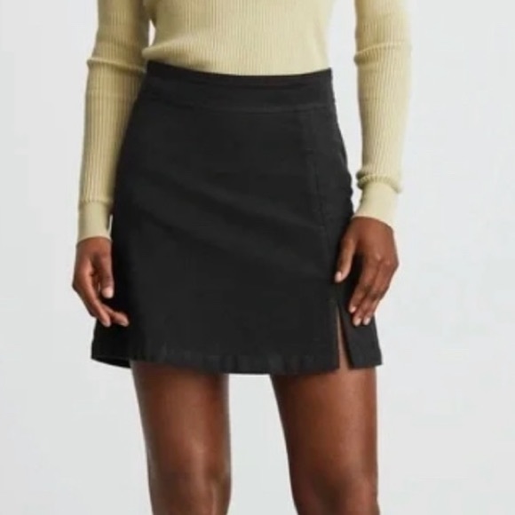 Everlane Skirts Everlane The Moleskin High Rise Velvety Mini Black